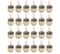 24pcs Christmas Felt Acorn Hanging Ornament with Rope White