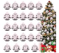 24Pcs Christmas Names of Jesus Christ Ornaments Names of Jesus Wooden Nativity Ornaments Christian Religious Hanging Christmas Decorations Xmas Savior Name Jesu's Scene Ornament for Xmas Tree Car Home