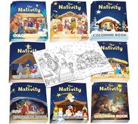 24Pcs Christmas Nativity Party Coloring Books Bulk for Kids Mini DIY Drawing Book Set for Nativity Party Favors Religious Christmas Gifts Party Favors
