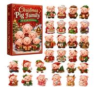 24PCS Christmas Ornaments 2D Flat Hanging Decor Countdown Box Collection | Funny Cute Animal Series Acrylic Advent Calendar Box Set for Holiday Display and Collection(Random Styles)