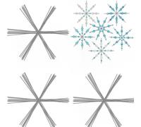 24Pcs Christmas Snowflake Wire Forms Metal Beading Wires Xmas Beads for DIY Jewelry Making Wrapping Party Winter Decorations Craft Supplies,15cm (Silver, 15cm)