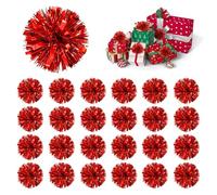 24PCS Christmas Tinsel Bows for Gift Wrapping, Self Adhesive Gift Wrap Metallic Bows Toppers for Christmas Xmas Party Birthday New Year Holiday Gifts Wrap Decorations Craft (Red)