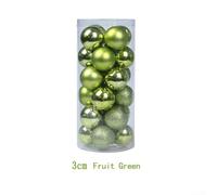 24Pcs Christmas Tree Ball Ornaments Shatterproof Baubles Assorted Shiny Matte Glitter Finishes for Holiday Tree Wedding Birthday Party and Seasonal Home Decoration(Fruit Green)