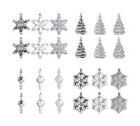 24Pcs Christmas Tree Decoration Pendant Ornaments Decorations Star Snowflake Pendants for Tree