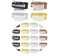 24pcs Chunni Clips with Safety Pins, Snap-comb Hair Clips for Dupatta Turban Wedding Veil Wig Piece, Clip for Securing the Headscarf