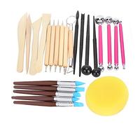 24pcs Clay Pottery Modeling Set, Ball Stylus Dotting Tools with Wooden and Rubber Handles, for Sculpture Pottery Cake Decorating and Handicraft Carving