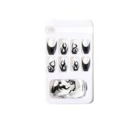 24PCS Clear Acrylic Fake Nails Tips Full Cover Artificial Coffin Shaped Ballerina Nail for Salons DIY Art 10 Sizes