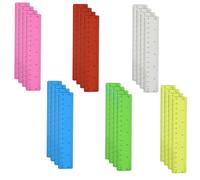 24pcs Clear Plastic Rulers 15cm 20cm 30cm Coloured Rulers Set with Inch and Metric Shatter Resistant Ruler Colourful Transparent Ruler Flexible Multipack School Stationery Supplies (15cm)
