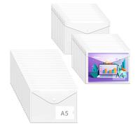 24PCS Clear Plastic Wallets A4 Folders Popper Plastic Document Wallets A4 Wallet with Pocket, 24 Pcs A5 Plastic Wallets Clear - Popper Wallet Document File Folder