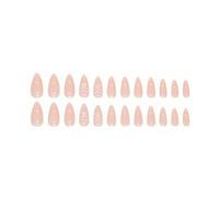 24Pcs Cloud Sweet Star Moon Acrylic Nails Press on Almond Wearable Full Cover Nails Fingernail type False Tips Beauty 8