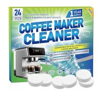 24PCS Coffee Machine Cleaner Descaler Tablets Compatible With Nespresso Sage Melitta Delonghi Descale Drip Coffe And Espresso Machines Remove Scale & Oils Deep Clean Improve Coffee Taste