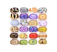 24PCS Colorful Acrylic Resin Rings Set for Women,Wide Thick Dome Knuckle Finger Joint Ring,Chunky Leopard Print Candy-Colored Stackable Rings,Translucent Statement Ring,Statement Dome Thick Rings