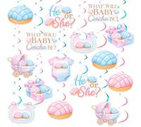 24pcs Concha Themed Baby Shower Hanging Swirls A Little Conchita is On The Way Party Decorations Mexican Sweet Bread Hanging Ceiling Decor for Baby Shower Gender Reveal Party Supplies