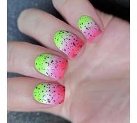 24pcs Contrast Color Press Nails Short Square Fake Nails Full Cover Matte Acrylic for Women