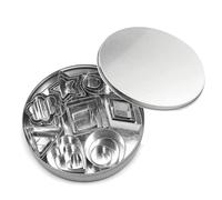 24pcs Cookie Cutters, Biscuit Cutters for Baking, Stainless Steel Metal Cutter Set with Round Tin Box, 8 Shapes, Heart Cookie Cutter, Circle Star Pastry Cutter, Flower Square Geometric Scone Cutter