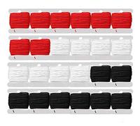 24pcs Cotton Embroidery Thread Set Hand Embroidery Thread Cross Stitch Sewing Thread (Red, White, Black)