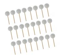 24pcs Cupcake Toppers for Party Decoration Stylish Reflective Sphere Cake Picks Accessories Cake Decorating Ornament Picks