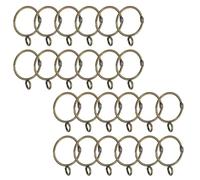 24Pcs Curtain Rings, 32mm Inner Iron Curtain Pole Rings Rustproof Drapery Hanging Accessories for Window Shower Rods (Bronze)