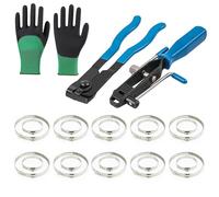 24Pcs CV Boot Clamp Tool Set with Blue-Grip Crimping Pliers & 20 Adjustable Clips, Heavy-Duty Hose Clamp Pliers Kit for Car/SUV CV Joint Quick Repair, Includes Foam Gloves & Stainless Steel Bands