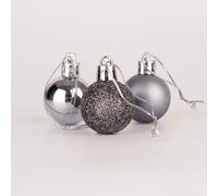 (24Pcs, Dark Grey) 30mm Christmas Baubles Shatterproof,Tree Decorations