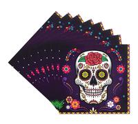 24pcs Day of The Dead Napkins Halloween Napkins Serviettes Día de Los Muertos Napkins Mexican Day of The Dead Paper Napkins Festive Party Table Decorations for Halloween Party Tableware Decor,33x33cm