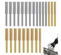24pcs Diamond Chainsaw Sharpener 3 Sizes (4/4.8/5.5mm) Chainsaw Sharpening Grinding Chain High Hardness Grinding Stone Sharpening Kit for Electric Grinders Drills, Oil Saw Chains & Stone Polishing
