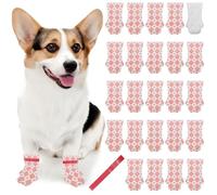 24Pcs Disposable Dog Booties for Dog Cats, Waterproof and Breathable with Adjustable Velcro Paw Protectors Socks, Pet Shoes for Small Medium Dogs, Paw Covers to Prevent Paw Licking & Wounds (Size M)
