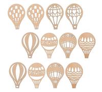 24pcs DIY Wood Chips Hot Air Balloon Slices Unfinished Wooden Tags
