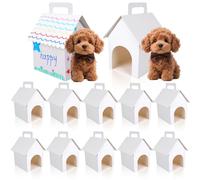 24pcs Dog Party Favors Boxes, White Foldable Adopt a Puppy Party Favors Boxes Pet Gift Stuff for Birthday Decorations