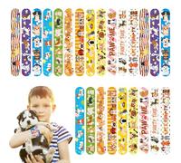 24Pcs Doggie Slap Bracelets,Snap Bracelet Bands for Gifts Bag Filler,Puppy Dog Party Favors,Cute Puppy Dog Wristbands for Kids Birthday Gifts Pet Theme Party Supplies Classroom Prize Gifts