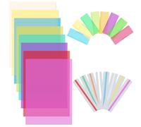 24pcs Dyslexia Overlays for Reading, Dyslexia Visual Stress Relief 8Pcs A4 Coloured Overlays for Dyslexia with 16PCS Reading Ruler for Children Teachers and Special Needs