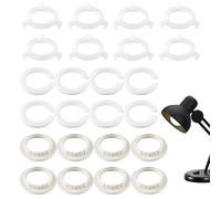 24PCS E27 - E14 Lamp Shade Converter Ring Set 8 Reducer Rings 8 Buckle Adapters 8 E27 Socket Rings ABS Plastic Lamp Shade Adapter Ring for Table Lamp/Chandelier/Ceiling Light (White)