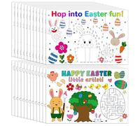 24pcs Easter Placemats, Easter Egg & Rabbit Coloring Place Mats for Kids Disposable Spring Party Table Mats for Theme Crafts Decorations Home Table