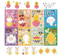 24PCS Easter Stickers for Kids, Make a Face Stickers Easter Party Stickers Easter Eggs Bunny Chick Sheep Stickers for Easter Party Favor Supplies Craft Party Game School Activities