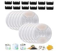 24pcs Eleechen Pet Water Fountain Filter Replacement Set - Activated Carbon & Foam Filters for 1.6L ~ 2.4L Cats