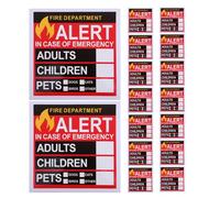 24pcs Emergency Rescue Stickers for Pets and People, 24 Self-adhesive | Highly Visible Text, Repositionable Placement, for Windows and Front Door Panels, Office Entrances