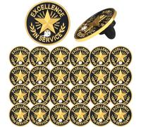 24PCS Excellence in Service Gold Star Lapel Pins with Rhinestone, Employee Recognition Award Badges for Staff Appreciation, Workplace Service Honor Pins Bulk 24 pcs S600 Brooch