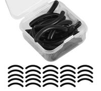 24pcs Eyelash Curler Refills, Soft Rubber Eyelash Curler Replacement Pads for Universal, Silicone Eye Lash Curler Makeup Beauty Tool Accessories, with Clear Storage Box (Black)