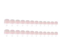 24Pcs False Toenail Tips French Full Cover Fake Toe Nail for DIY Manicure Decoration Smooth Easy to Apply Remove Professional Salon Home Use Safe Natural Nails