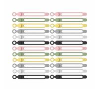 24PCS Fastening Charging Cords, Rubber Random Color, Silicone Cord Organizer Wrap, Cable Wire Ties for Earphone Phone Charger Audio Household Charger
