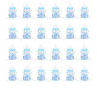 24pcs Fillable Baby Bottles, Girl/Boy Baby Shower Plastic Bottles Party Decoration, Artificial Roses Candy Box, for Newborns,Christenings,Moms to Come (Blue)