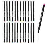 24PCS Fineliner Pens Coloring Pens Set 0 4MM Nib Even Watereutput Smooth Writing Drawing Pen Felt Tip Pen for Adult,colouring Books,calligraphy,drawing,sketching, Beginners(6.3 × 0.4 × 0.3 Inches)