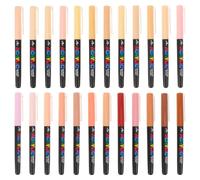24pcs Flesh Tone Acrylic Paint Markers 24 Colour Soft Tip Brush Pens