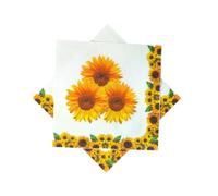 24Pcs Floral Sunflower Cocktail Beverage Napkins Disposable Paper Spring Yellow Sunflowers Dessert Napkin for Spring Flower Wedding Holiday Bridal & Baby Shower Tableware Party Supplies 6.5"