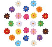 24pcs Flower Iron On Patches, Cute Daisy Flower Applique Patch Flower Applique Patches Floral Iron On Patches for Jeans Hats Clothes Decoration (Colourful)