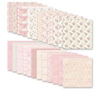 24PCS Flowers Scrapbook Paper, 12" Double-Sided Printing Origami Paper, Decorative Craft Papers for DIY Card Making Photo Album Journal Decor, 24 Style