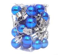 24Pcs For Mini Christmas Baubles 2Cm Plastic Ornaments(Blue)