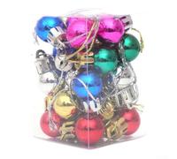24Pcs For Mini Christmas Baubles 2Cm Plastic Ornaments(Mixed Colors)