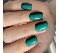 24pcs French Artificial Nails Square Shape with Glossy Finish False Nails Stick on Comfortable and Easy to Remove Stick on