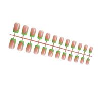 24pcs French Tip Press On Nails Short Square False Nails Acrylic Artificial Nails Glossy Finish Stick On Nails Manicure